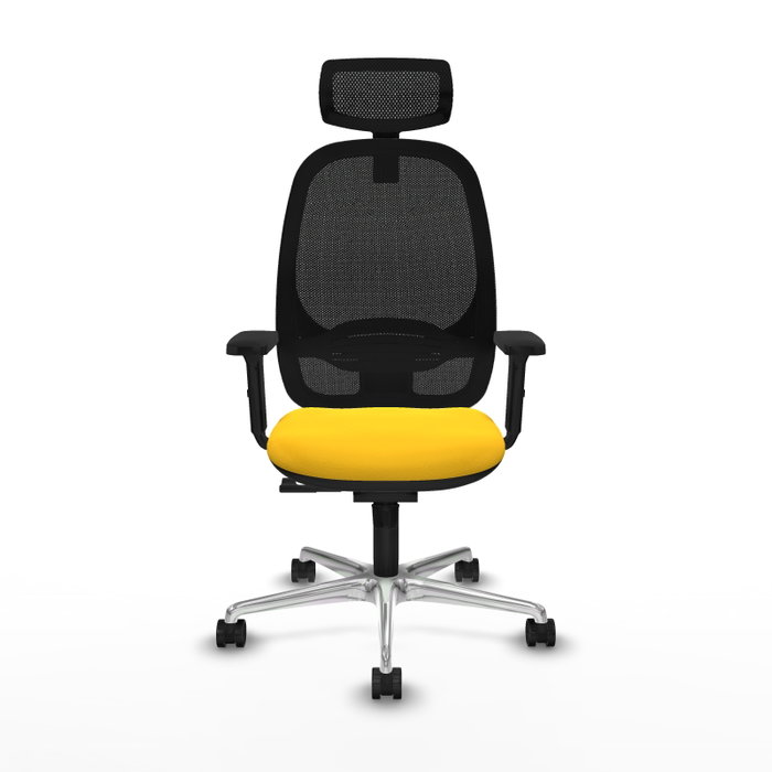 PIQUERAS Y CRESPO Silla de oficina Cilanco con mecanismo Sincro, Amarillo y Negro