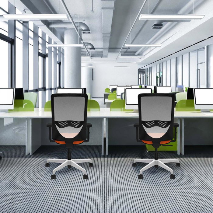 PIQUERAS Y CRESPO Silla de oficina Zulema con mecanismo Sincro, Naranja oscuro y Gris PIQUERAS Y CRESPO Silla de oficina Zulema con mecanismo Sincro, Naranja oscuro y Gris