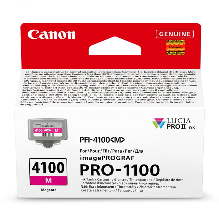 Canon PFI-4100M Cartucho de tinta Magenta 80ml, Original