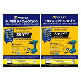 Edm Folleto promocional Varta, castellano y portugués