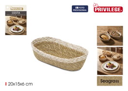 Privilege Cesta Seagrass Oval Bicolor 20x15x6 cm