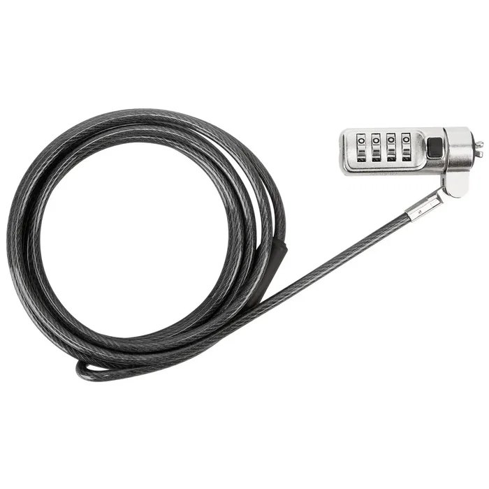 Targus ASP66GLX-S DEFCON CL Bloqueo de Seguridad para Portátil, Cable Antirrobo con Cerradura de Combinación de Acero, Longitud de Cable 2.1 m, Negro
