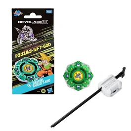 Beyblade Pack X-Over Project Draciel Shield 7-60D, Peonza de Defensa Beyblade X, Takara Tomy, Juguete Competitivo para Niños de 8 Años o Más