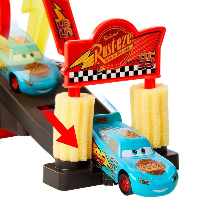 Mattel Jbm70 Juego de Lavado de Coches Rayo McQueen Color Changers Disney Pixar Cars Race Ready para Niños +4 años