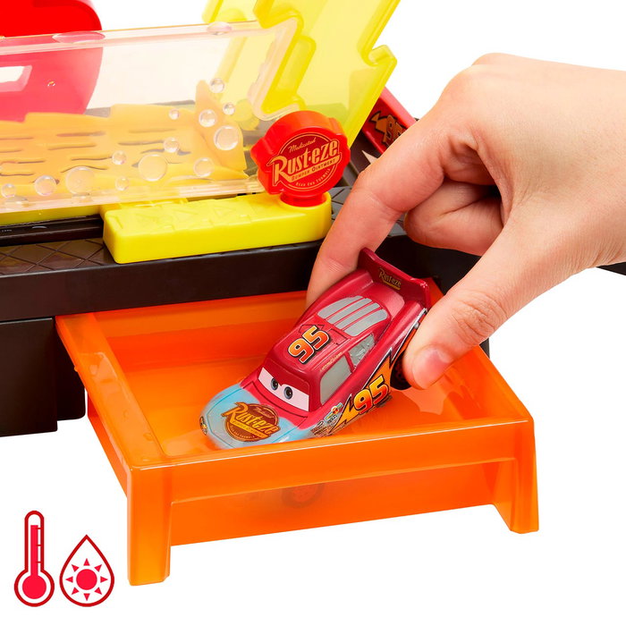 Mattel Jbm70 Juego de Lavado de Coches Rayo McQueen Color Changers Disney Pixar Cars Race Ready para Niños +4 años