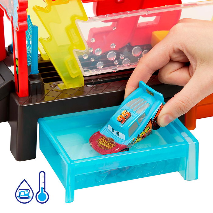 Mattel Jbm70 Juego de Lavado de Coches Rayo McQueen Color Changers Disney Pixar Cars Race Ready para Niños +4 años