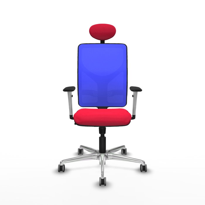PIQUERAS Y CRESPO Silla de oficina Motilla con Mecanismo Sincro, Tela Roja y Malla Azul