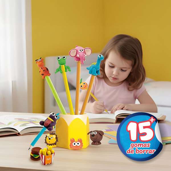 Science for you Juego Fábrica de Gomas de Borrar - Crea Gomas en Miniatura de Infinitas Formas - 29x30x6 cm