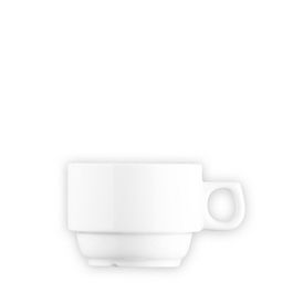 G.BENEDIKT FORTA Taza de té apilable 18 cl (6 cm), vajilla blanca, colección Forta (Set de 6)