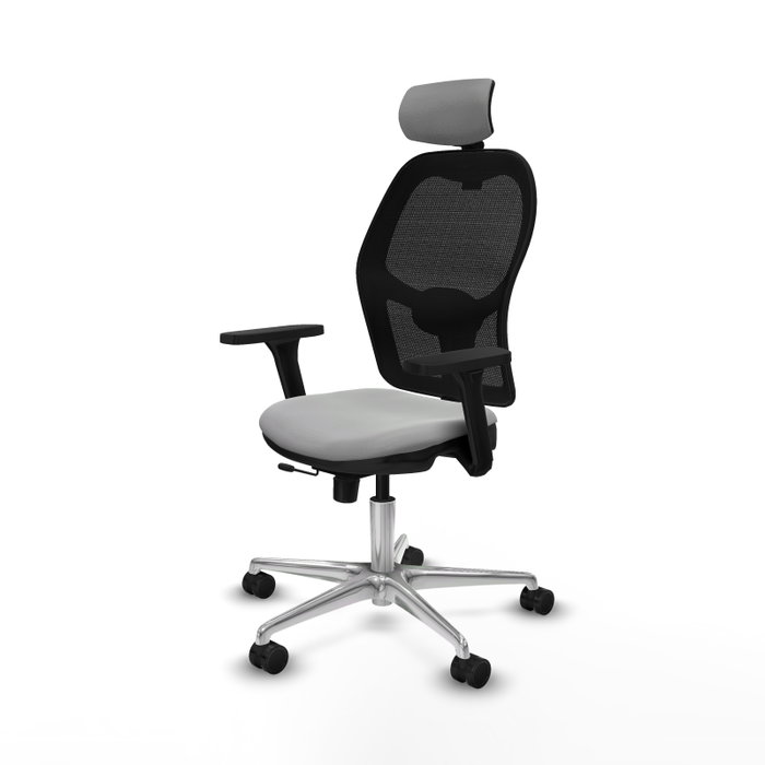 PIQUERAS Y CRESPO Silla de oficina Jorquera con mecanismo Sincro/Traslack Gris claro y Negro