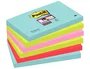 Post-it Bloc de notas adhesivas super sticky 76x127 mm, Pack de 6 unidades, Colores Miami, 90 hojas