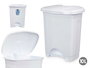 Arte Regal Papelera de Pedal de Plástico Blanco 10L con Dimensiones 27 x 33.5 x 22 cm (Set de 8)