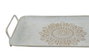 DKD Home Decor Set de 2 Bandejas Decorativas Mandala Blanco y Dorado 48x28x6 cm