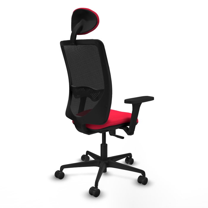 PIQUERAS Y CRESPO Silla de oficina Zulema con Mecanismo Sincro, Tela Roja y Malla Negra PIQUERAS Y CRESPO Silla de oficina Zulema con Mecanismo Sincro, Tela Roja y Malla Negra