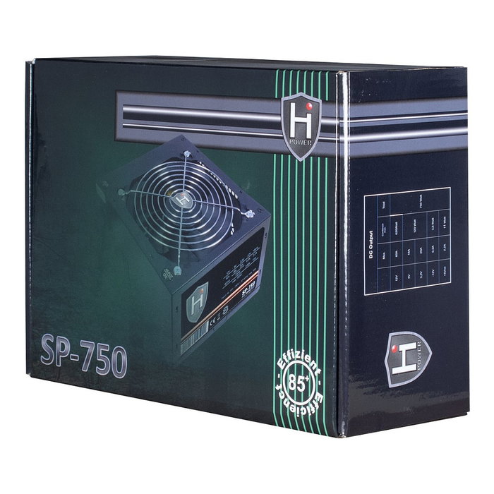 Inter-Tech HIPOWER SP-750 Fuente de Alimentación PC 750W ATX 80 Plus 120 W 3.3V 6 SATA 2 PCIe 6+2 Negro