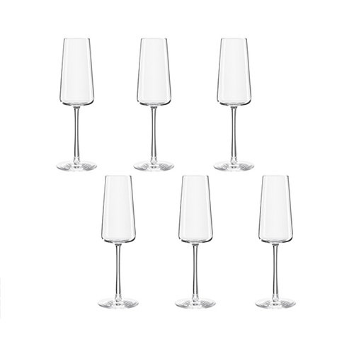 SUMMA Rhone Copa Cava, Copa de Cristal para Cava, 24 cl / 226 mm de Alto, Borde Fino (Set de 6)
