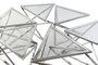 DKD Home Decor Set de 6 Mesas de Centro de Acero y Cristal Plateado