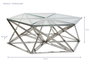 DKD Home Decor Set de 6 Mesas de Centro de Acero y Cristal Plateado