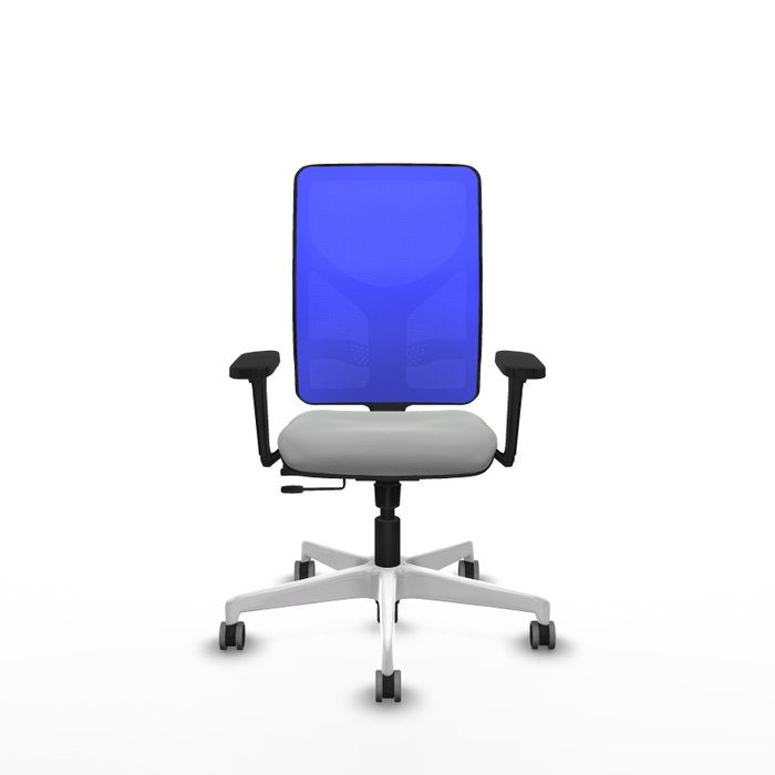 PIQUERAS Y CRESPO Silla de oficina Motilla con mecanismo Sincro/Traslack Gris claro y Azul