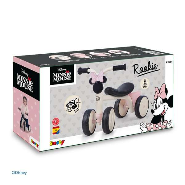 Smoby Triciclo Rookie Minnie Correpasillos para Niños 52x38x30 cm, Edad Mínima 12 Meses, Sin Montaje
