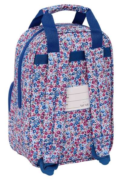 Mochila Escolar Nait Nait Flores coimbra azul Azul 20 x 28 x 8 cm