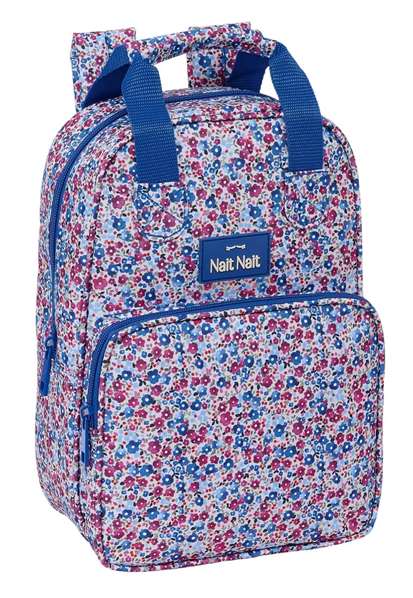 Mochila Escolar Nait Nait Flores coimbra azul Azul 20 x 28 x 8 cm
