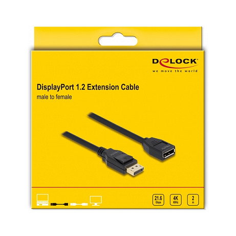 Delock Alargador Cable DisplayPort 1.2 4K 60Hz 3m Hembra-Macho