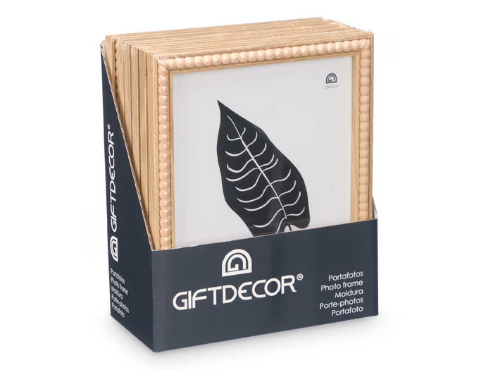 Giftdecor Portafotos Natural Bolas 20 x 25 cm Madera Plástico (Set de 12)