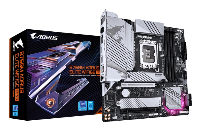 GIGABYTE B760M AORUS ELITE WIFI6E GEN5 Placa Base Intel LGA 1700 Micro ATX con Wi-Fi 6E, DDR5 (hasta 5600 MHz), PCIe 5.0, 2x M.2 PCIe 4.0, 2.5GbE LAN, USB 3.2 Gen 2x2