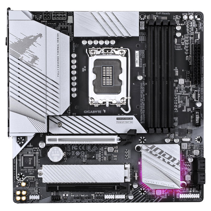 Gigabyte B760M Aorus Elite WiFi6E GEN5 Placa Base mATX - Chipset Intel B760, Socket LGA 1700, DDR5 5600MHz, Wi-Fi 6E, 2 x M.2 PCIe 4.0, LAN 2.5GbE, USB 3.2 Gen2x2