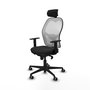 PIQUERAS Y CRESPO Silla de oficina Jorquera con mecanismo Sincro, Negro y Blanco
