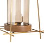 Ixia Portavelas Oro-marrón Metal-madera 24 x 24 x 26 cm