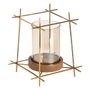 Ixia Portavelas Oro-marrón Metal-madera 24 x 24 x 26 cm