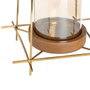 Ixia Portavelas Oro-marrón Metal-madera 24 x 24 x 26 cm