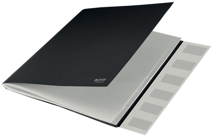 Leitz 39140095 Carpeta Clasificadora de Cartón A4 6 Posiciones, Negro