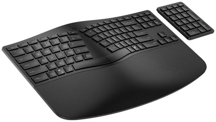 HP 960 Ergonomic Teclado Inalámbrico Ergonómico con Reposamuñecas, Diseño Partido, Teclado Numérico, Distribución Polaca, Negro HP 960 Ergonomic Teclado Inalámbrico Ergonómico con Reposamuñecas, Diseño Partido, Teclado Numérico, Distribución Polaca, Negro