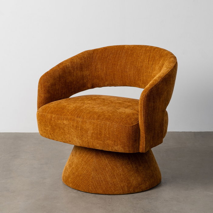 Ixia Sillón Giratorio Ocre Tejido-Madera