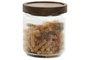 DKD Home Decor Bote de Cristal y Acacia 450ml Transparente