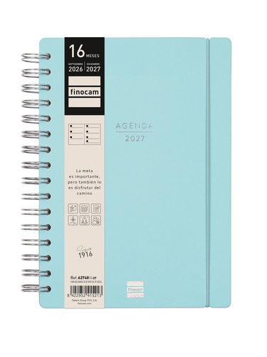 Finocam Agenda Haiku 16 Meses 2026-2027 Azul con Espiral Doble Finocam Agenda Haiku 16 Meses 2026-2027 Azul con Espiral Doble