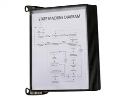 Djois Portacatalogo de Pared Easy Load con 10 Fundas A4 Negro 355x430x170 mm