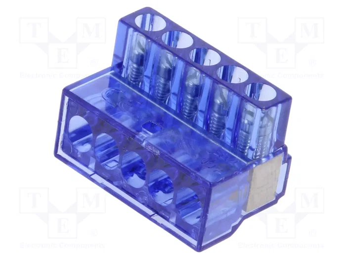 BM GROUP Bloque de bornas de alimentación azul para conducto, 5 bornas, 450V BM GROUP Bloque de bornas de alimentación azul para conducto, 5 bornas, 450V