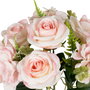 Bouquet Rosas Rosa Pvc-Tejido Decoración 43 cm (Set de 6)
