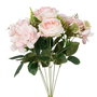 Bouquet Rosas Rosa Pvc-Tejido Decoración 43 cm (Set de 6)
