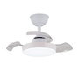Cristalrecord Ventilador de techo Hornet blanco con aspas retráctiles y LED 3CCT
