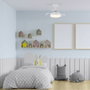 Cristalrecord Ventilador de techo Hornet blanco con aspas retráctiles y LED 3CCT