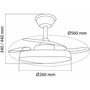 Cristalrecord Ventilador de techo Hornet blanco con aspas retráctiles y LED 3CCT