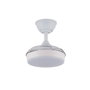 Cristalrecord Ventilador de techo Hornet blanco con aspas retráctiles y LED 3CCT