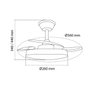 Cristalrecord Ventilador de techo Hornet blanco con aspas retráctiles y LED 3CCT