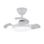 Cristalrecord Hornet Ventilador de Techo LED 3CCT 32W 3195 lm, Aspas Retráctiles Ø56 cm, Motor DC, 6 Velocidades, Mando a Distancia, Blanco