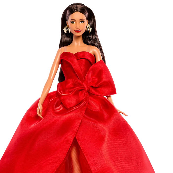 BARBIE Muñeca Signature Holiday Latina JJX67 con vestido rojo